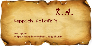 Keppich Acicét névjegykártya